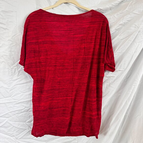 Velvet by Graham & Spencer - Red Drape Neck Blouse - Size L - Picture 4 of 7